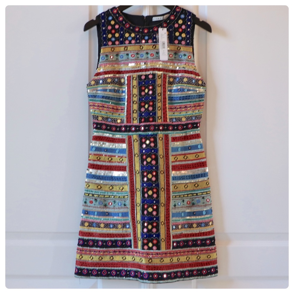 ALICE + OLIVIA Embroidered Embellished Dress - Picture 6 of 10